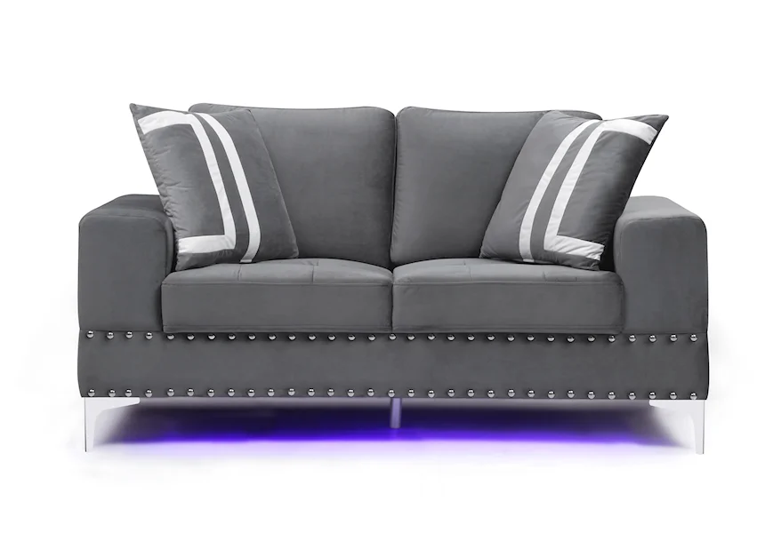 98  Loveseat with LED Lighting and USB Port by Global Furniture at Dream Home Interiors