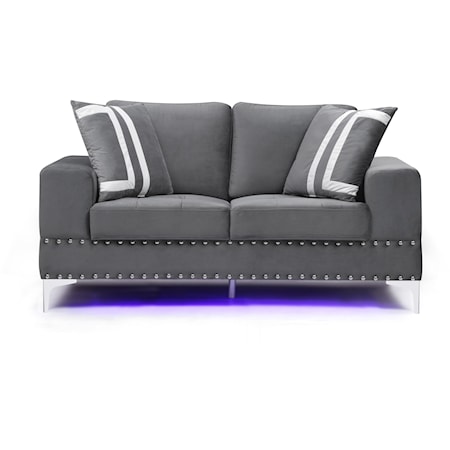  Loveseat with LED Lighting and USB Port