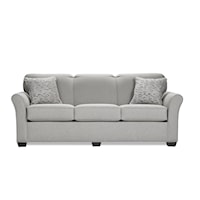 Casual 3-Seat Sofa with Tapered Arms and Legs