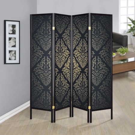 4-Panel Room Divider Folding Screen