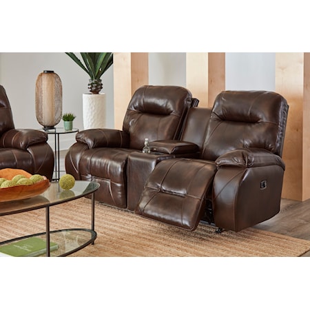 Casual Motion Loveseat with Cup Holders