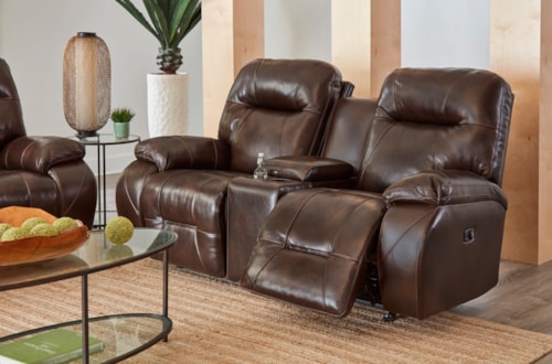 Casual Motion Loveseat with Cup Holders