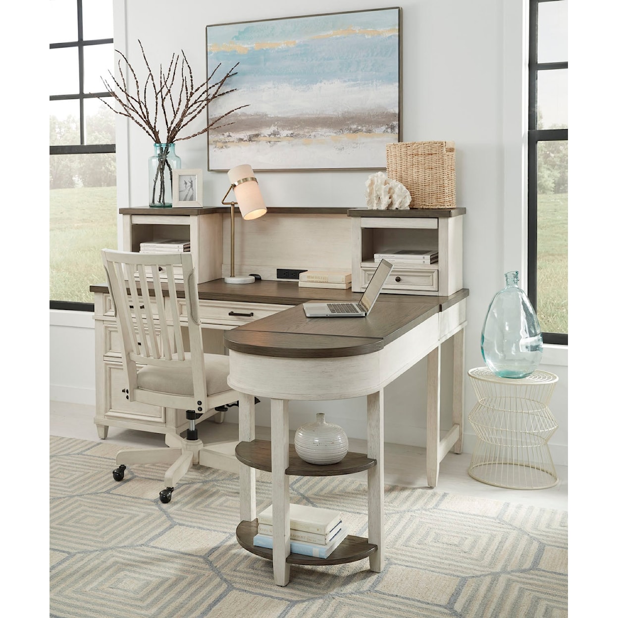 Aspenhome Caraway Pedestal Desk and Return