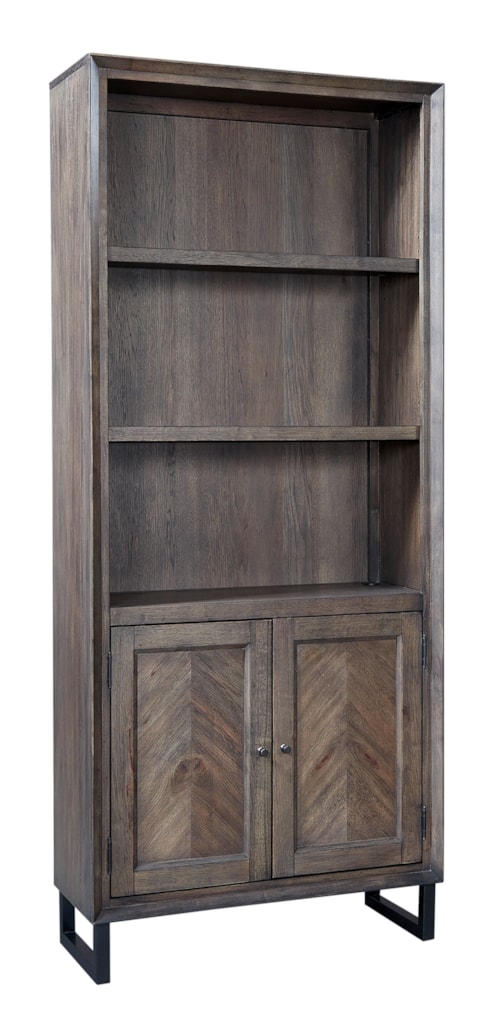 Contemporary Bookcase with Concealed Storage and Adjustable Shelving