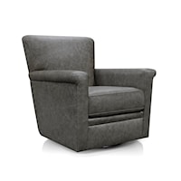 Contemporary Leather Swivel Glider Accent Chair
