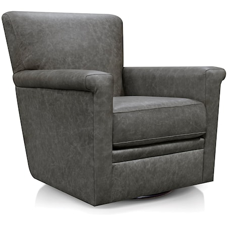 Leather Swivel Glider Accent Chair