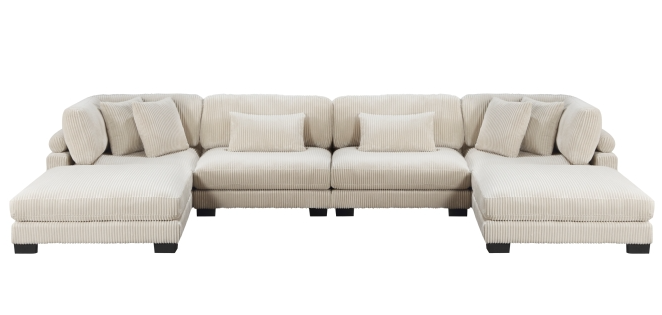 Homelegance Traverse 6-Piece Sectional Sofa with Two Ottomans