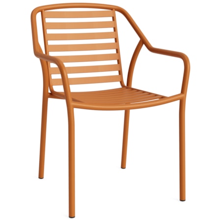 Stacking Slat-Back Cafe-Style Dining Chair