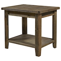 Rectangular End Table with Shelf