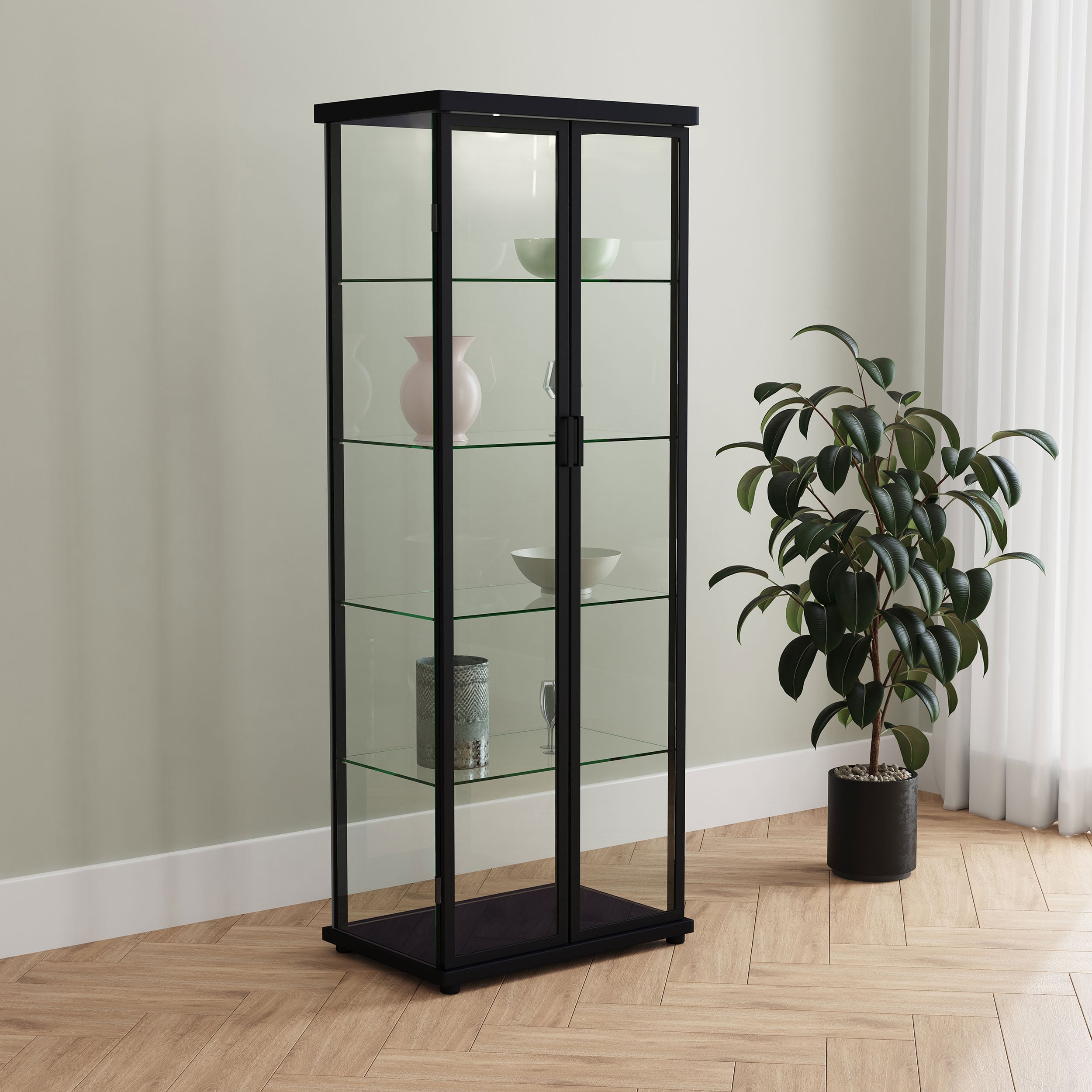 Display Curio Cabinet w/ LED Lighting