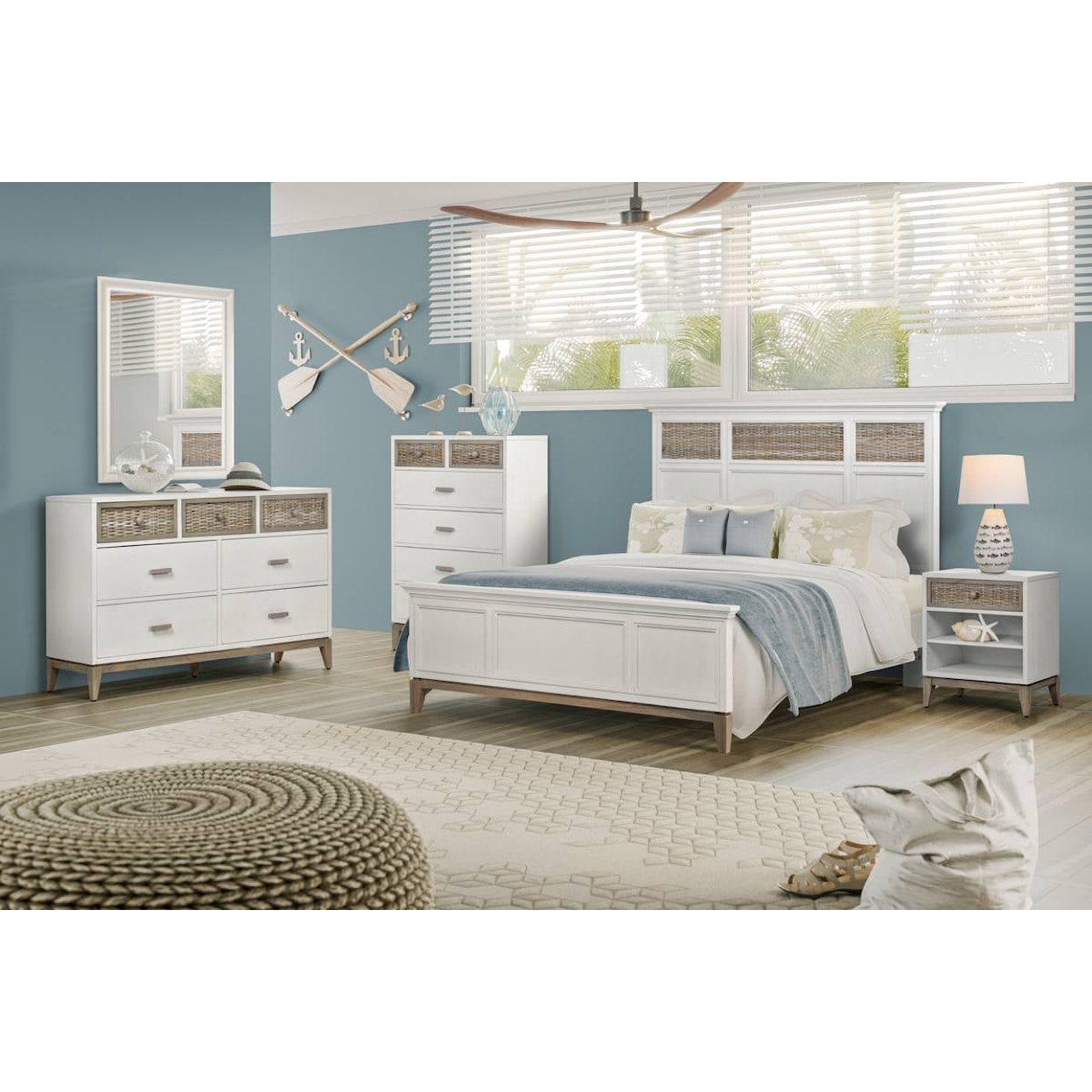 Sea Winds Trading Company Kauai King Panel Bed