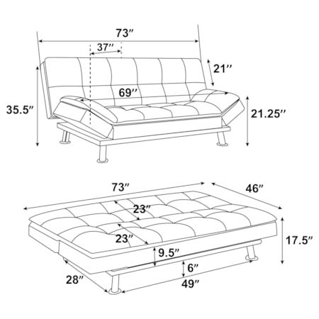 Dilleston Tufted Convertible Sofa Bed