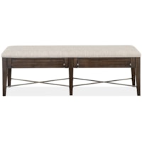 Storage Dining Bench with Upholstered Seat and 2 Drawers