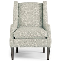 Transitional Club Chair with Wing Back