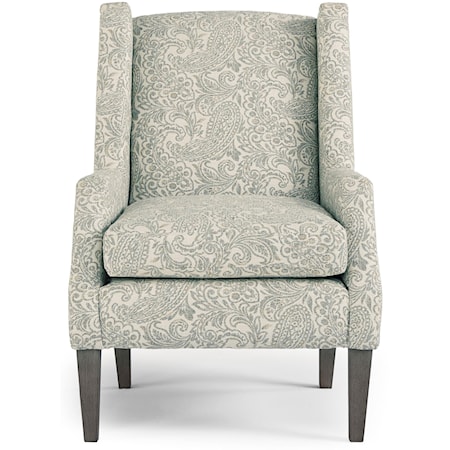 Transitional Club Chair with Wing Back