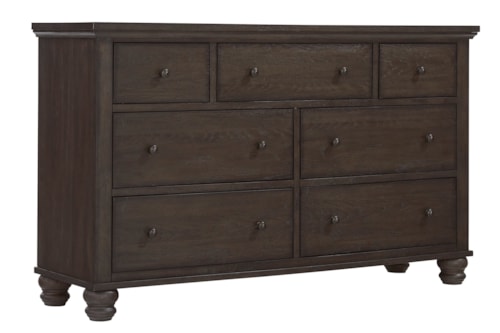 Transitional 7-Drawer Double Dresser
