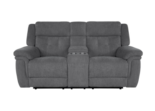 Casual Power Reclining Console Loveseat with Power Headrests