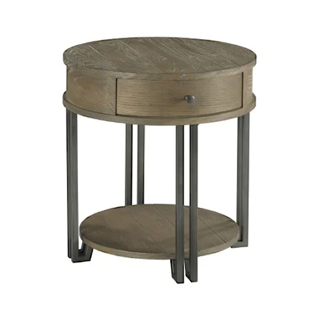 Industrial End Table with Drawer