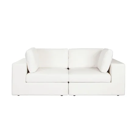 Muse 2Pc Modular Sofa In Mist White Performance Fabric