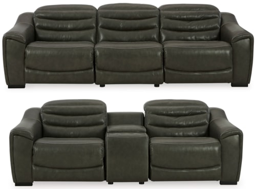3-Piece Sectional Sofa And 3-Piece Loveseat With Console