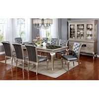 Transitional 7-Piece Dining Table Set with Leaf