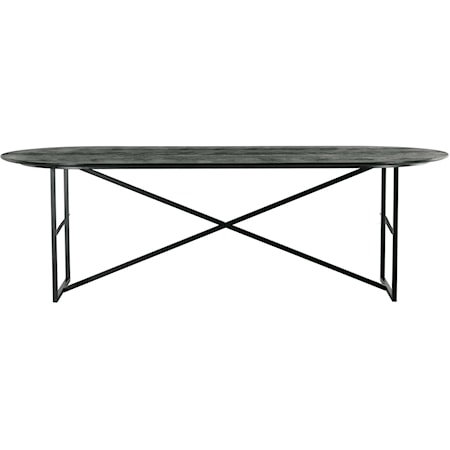 Contemporary Oval Dining Table with Wood Top