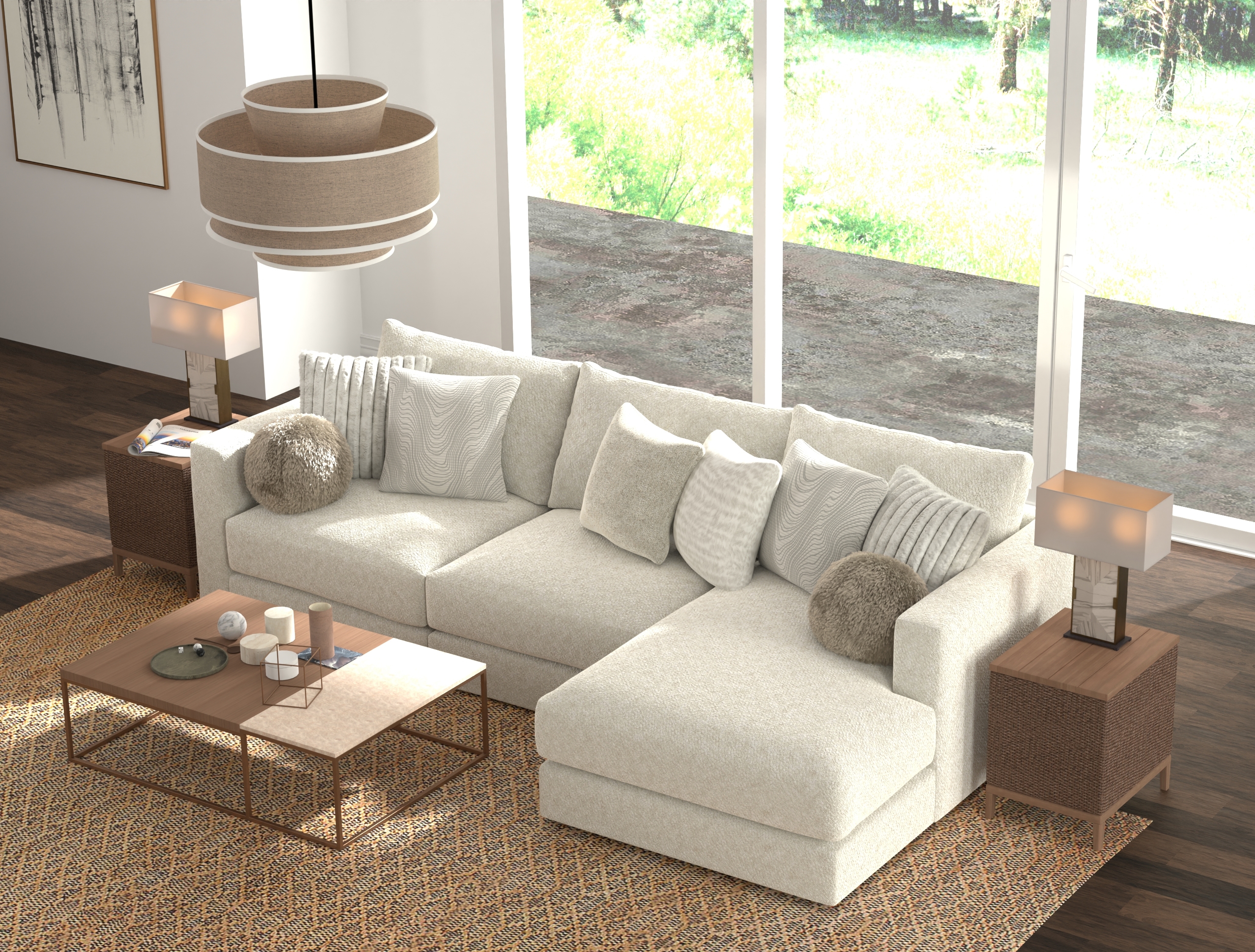 Jackson Furniture Ritzy 3-Piece Sectional Sofa