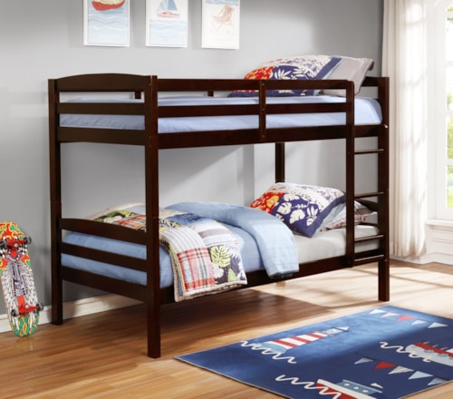 Contemporary Twin Over Twin Bunk Bed