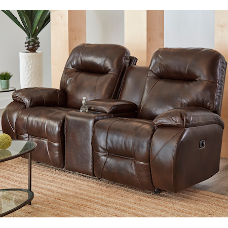 Casual Power Space Saver Loveseat with Storage Console