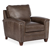 Transitional Stationary Accent Chair with Nailhead Trim