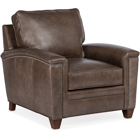 Transitional Stationary Accent Chair with Nailhead Trim