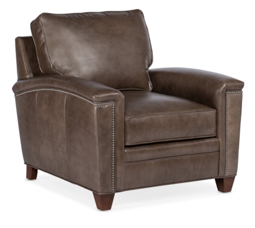 Transitional Stationary Accent Chair with Nailhead Trim