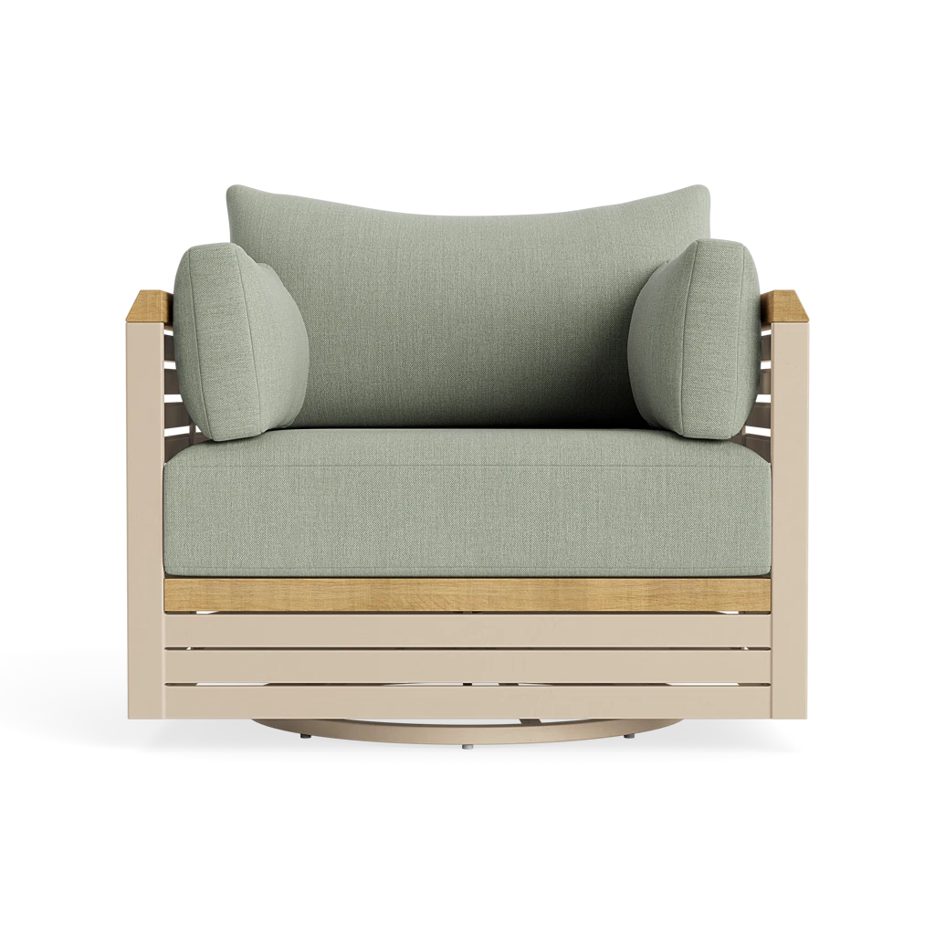 Slatted Swivel Lounge Chair