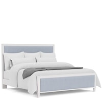 Coastal Queen Upholstered Panel Bed