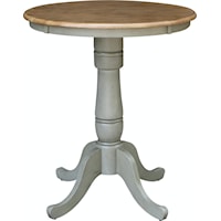 Transitional Round Table with Single Pedestal Base