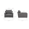 Moe's Home Collection Paris Paris Armchair Anthracite