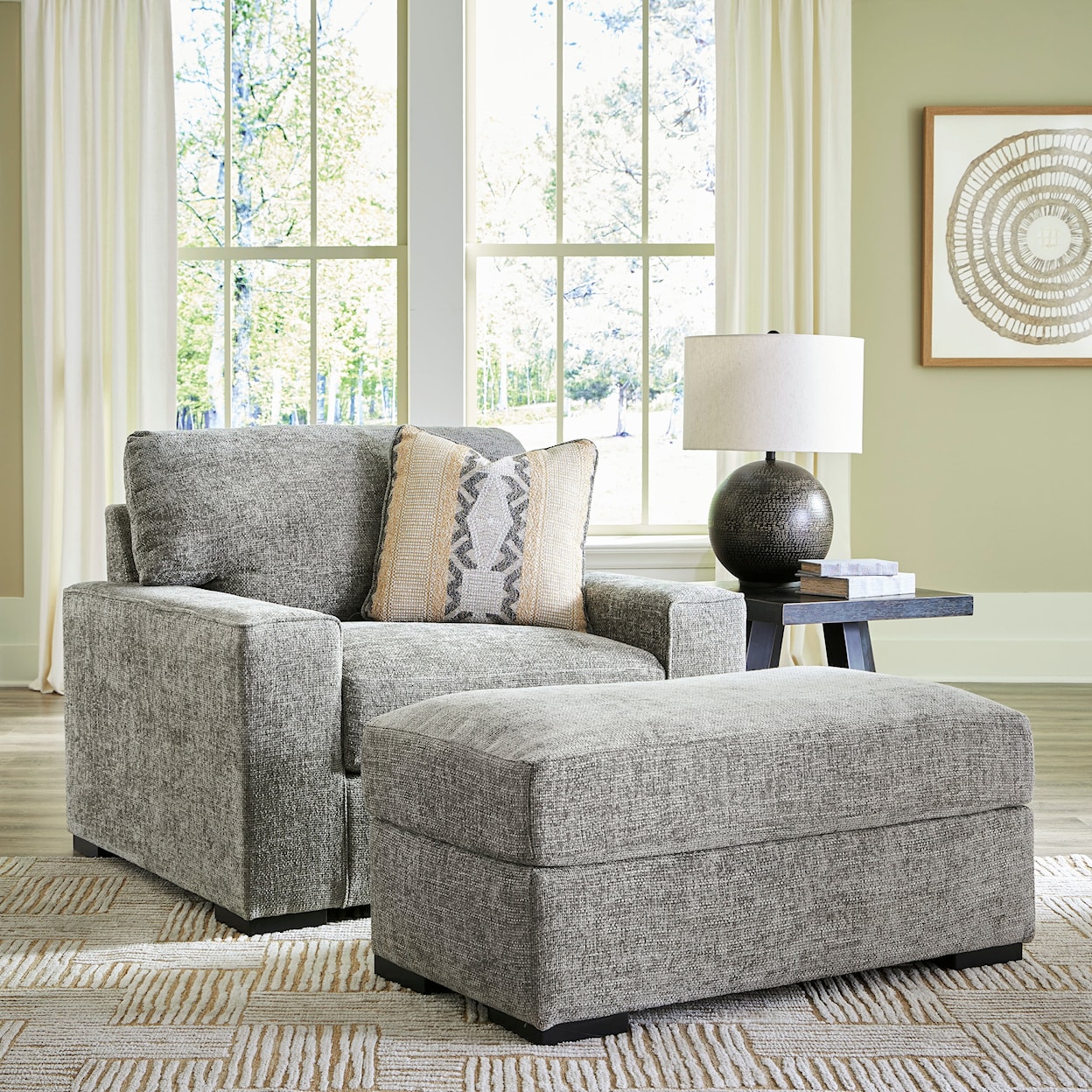 Signature Design by Ashley Dunmor Oversized Chair and Ottoman