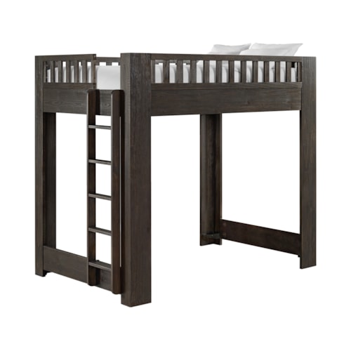 Rustic Full Loft Bed with Ladder