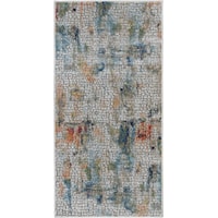 2' x 4' Ivory/Multicolor Rectangle Rug