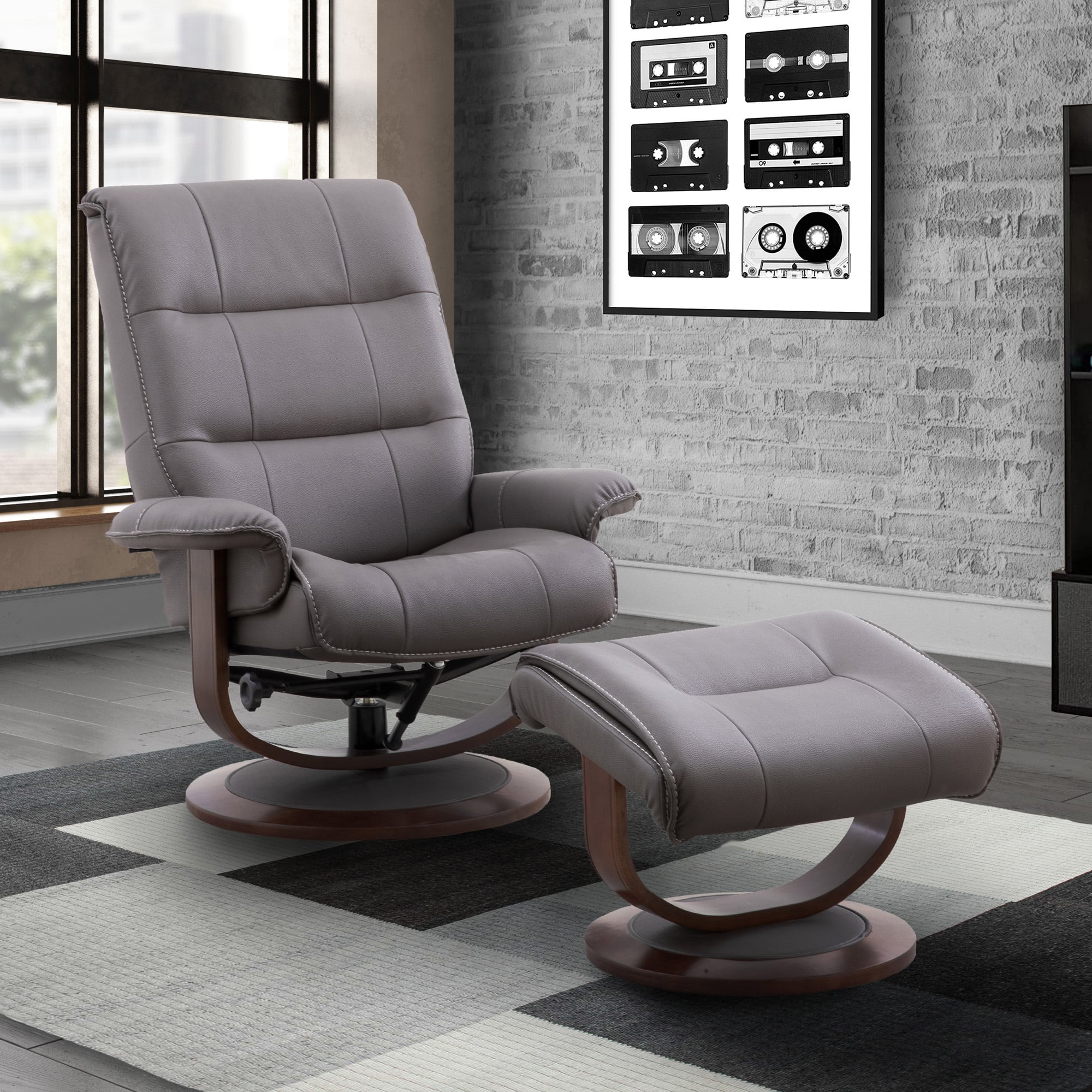 Parker Living Knight Swivel Chair and Ottoman