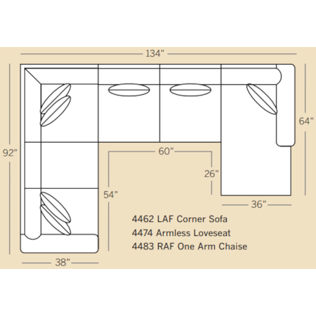 Customizable U-Shaped Sectional with Chaise