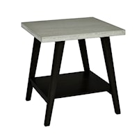 Transitional End Table with Concrete Textured Top