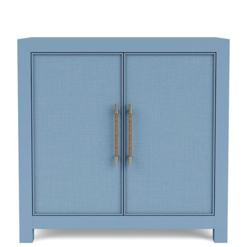 Coastal 2-Door Accent Chest with Seagrass Door Fronts