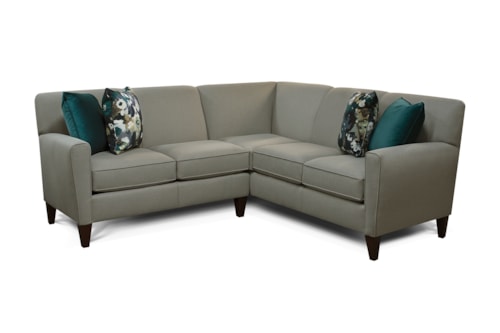 Transitional 2-Piece Sectional Sofa with High Tapered Legs