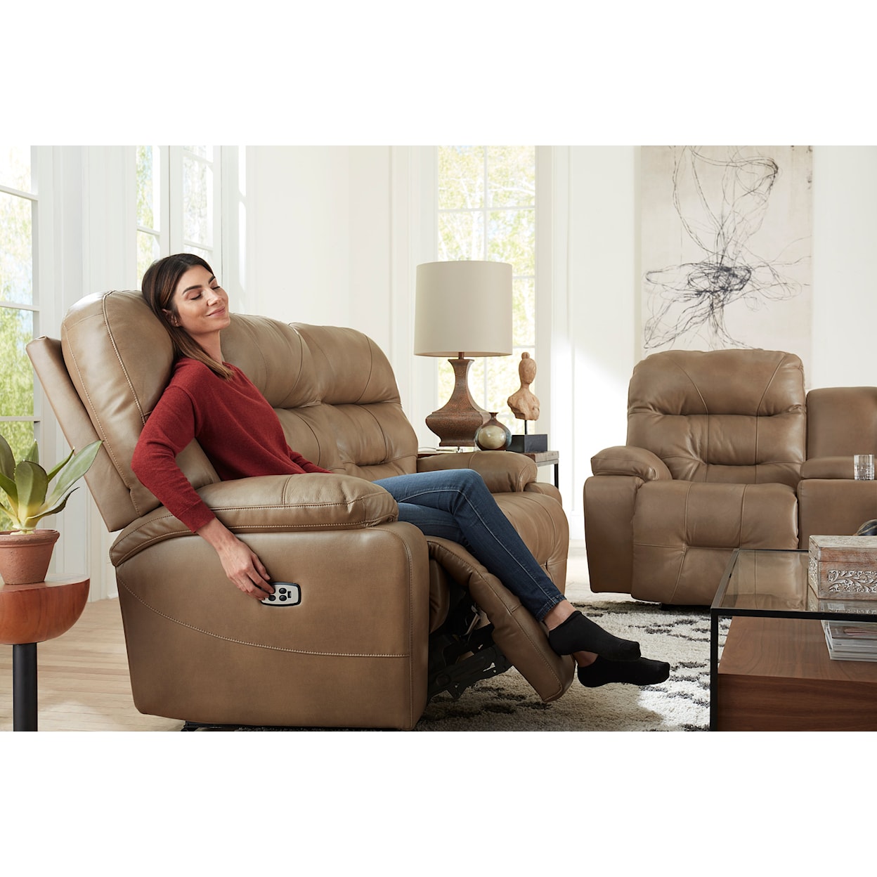 Best Home Furnishings Ryson Power Wall Saver Reclining Sofa