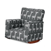 Transitional Gray Kids Rocker with Giraffe Print