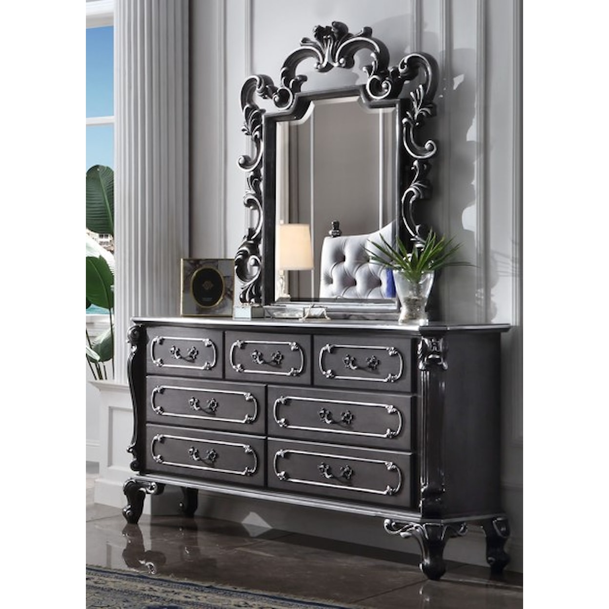 Acme Furniture House Delphine Dresser and Mirror Set