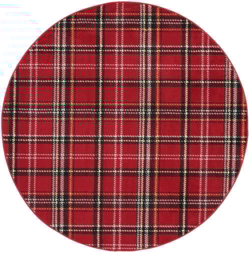 5'3"  Red Round Rug