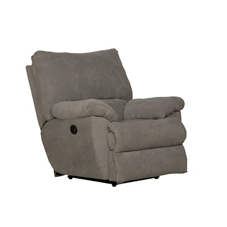 Casual Power Lay Flat Recliner with Pillow Arms