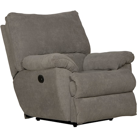 Casual Power Lay Flat Recliner with Pillow Arms